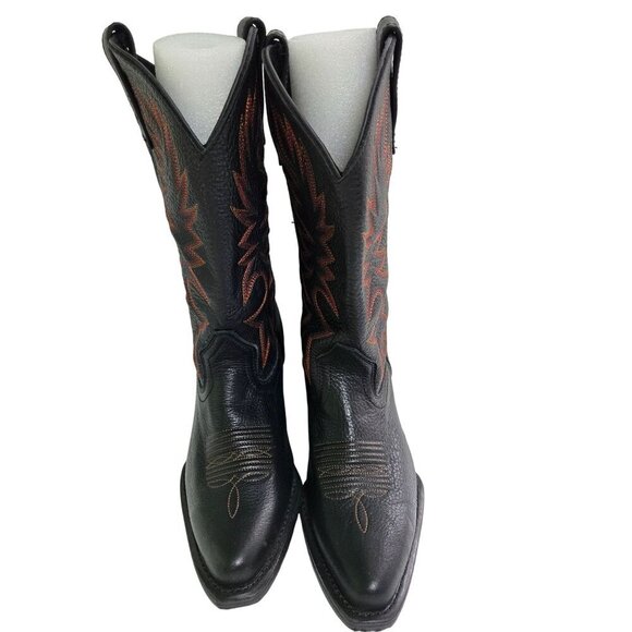 SRMax Leather Embroidered Cowboy Rodeo Western Boots Slip Resistant Size 8.5 - Picture 3 of 6